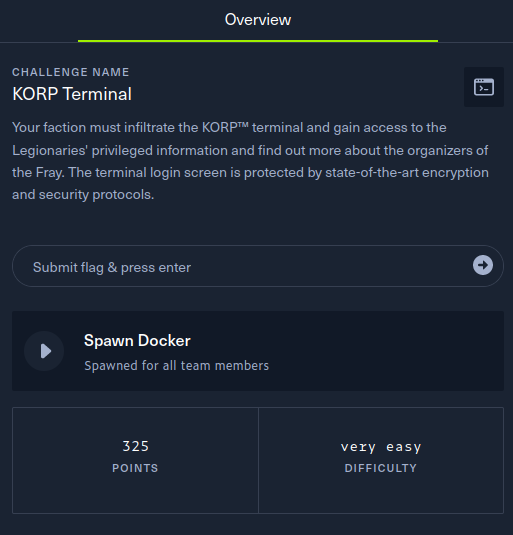 KORP Terminal description