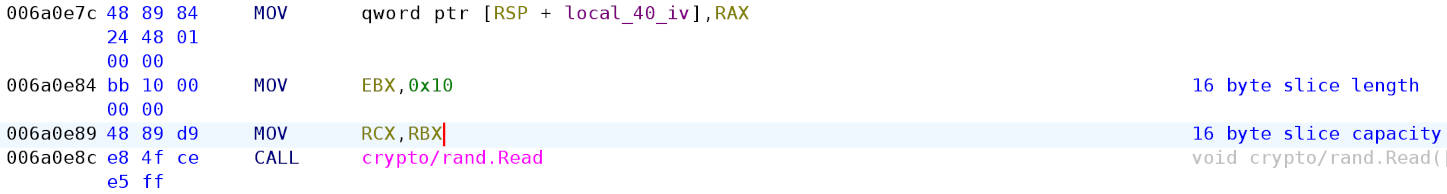 main.encryptFile generates a 16 byte IV (Initialization Vector)