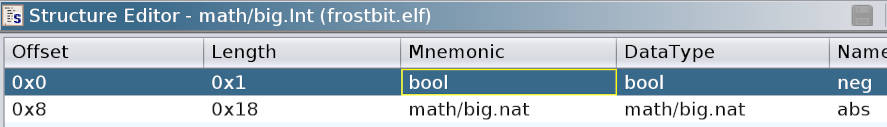 Ghidra - structure of the math/big.Int type