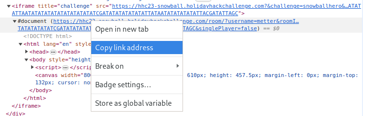Copying the URL from the challenge iframe document