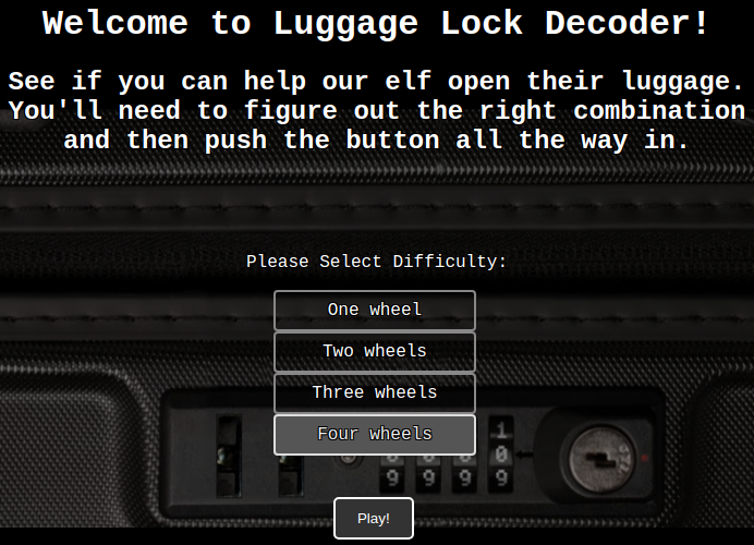 Luggage Lock terminal start